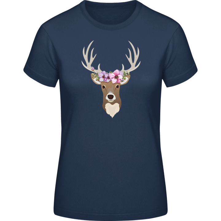 Deer With Flowers Vrouwen T-shirt contain pic