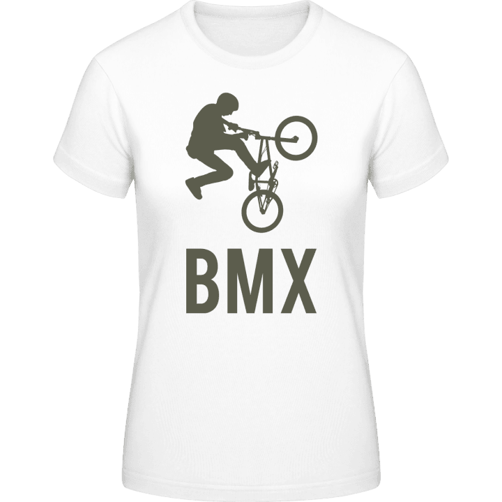 BMX Biker Jumping Vrouwen T-shirt contain pic