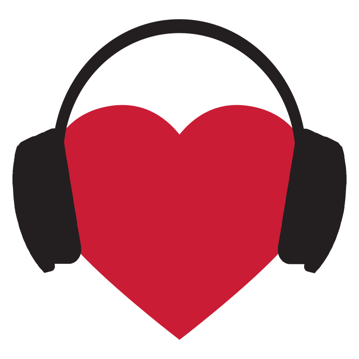 Heart With Headphones T-shirt för kvinnor 0 image
