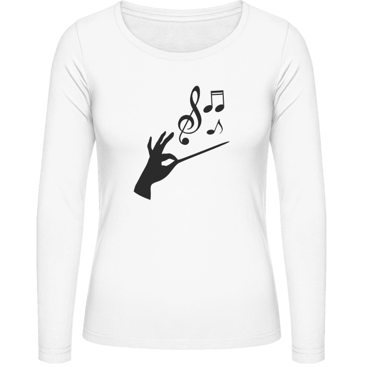Conducting Music Notes Langermet skjorte for kvinner contain pic