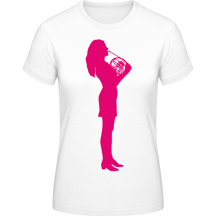 Horn Player Silhouette Female Vrouwen T-shirt 0 image