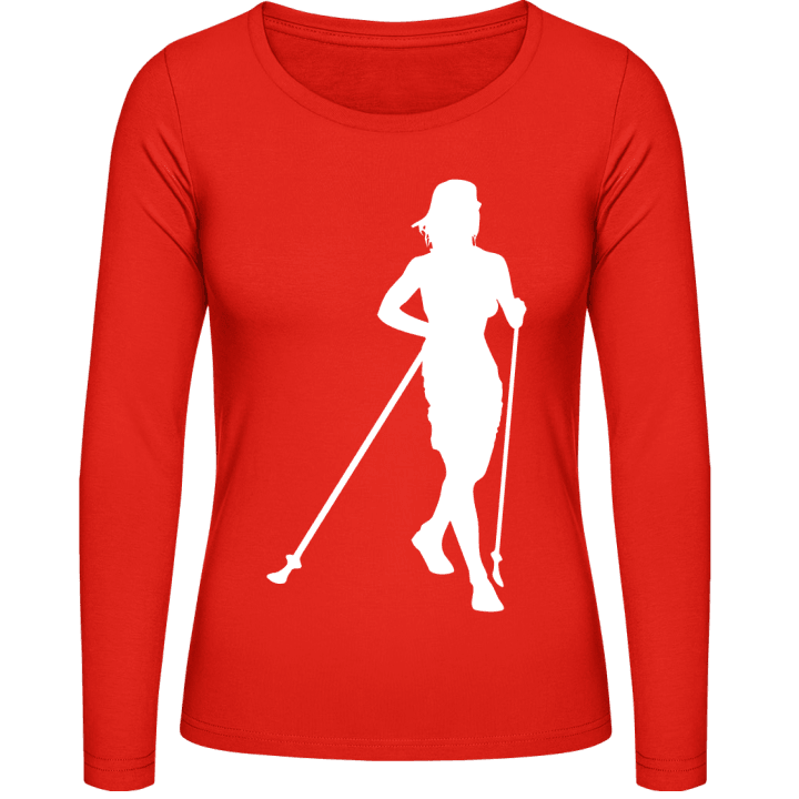 Nordic Walking Woman T-shirt à manches longues pour femmes contain pic