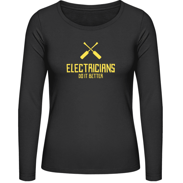 Electricians Do It Better Langermet skjorte for kvinner contain pic