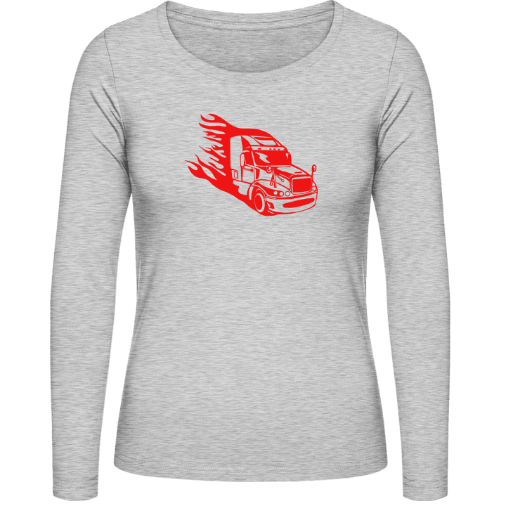 Truck On Fire Vrouwen Lange Mouw Shirt contain pic