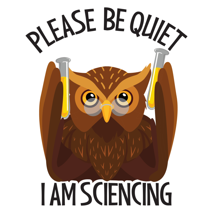 Please Be Quiet Sciencing Owl Cloth Bag 0 image