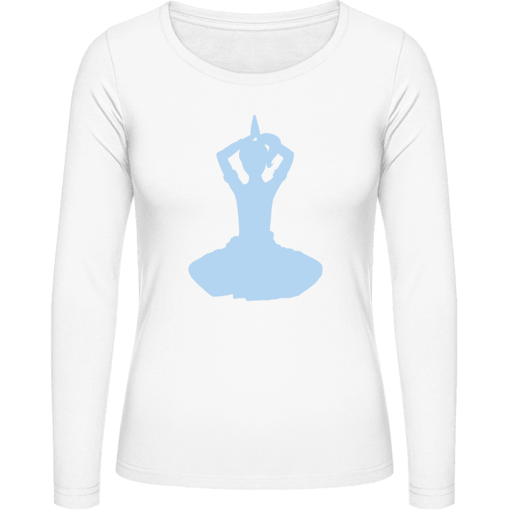 Meditating Yoga Langermet skjorte for kvinner contain pic