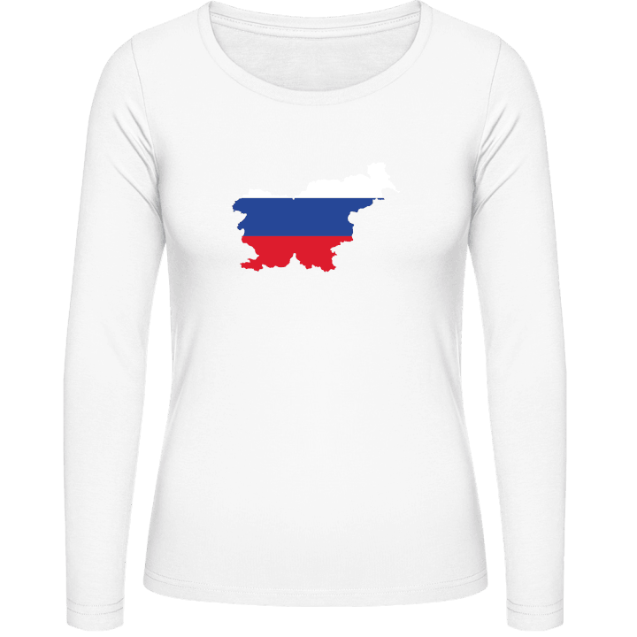 Slovenia Map Langermet skjorte for kvinner contain pic