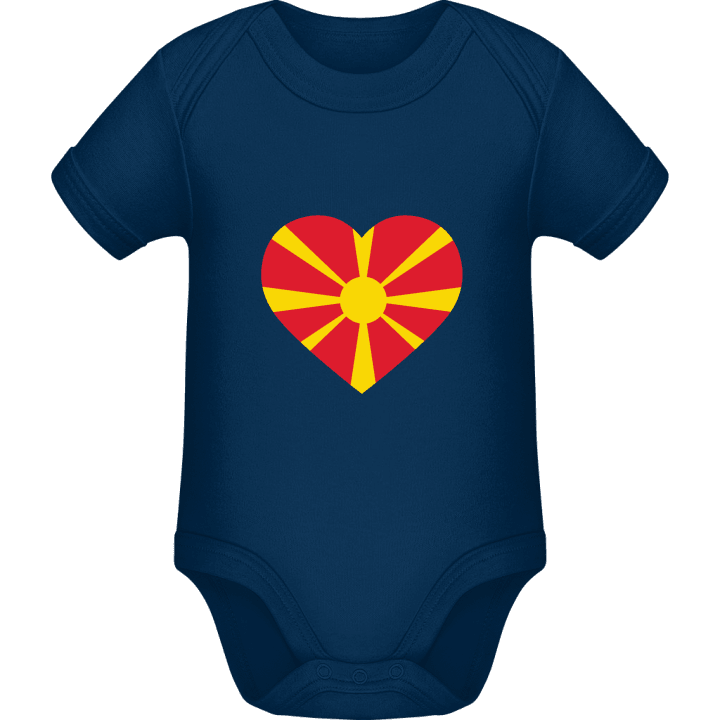 Mazedonien Herz Flagge Baby Strampler 0 image