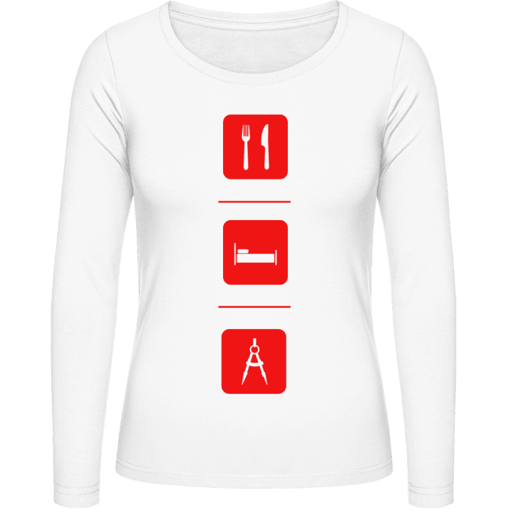 Eat Sleep Architecture T-shirt à manches longues pour femmes contain pic