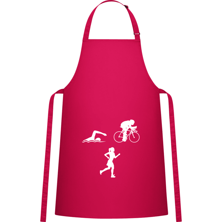 Triathlete Silhouette Female Kitchen Apron contain pic