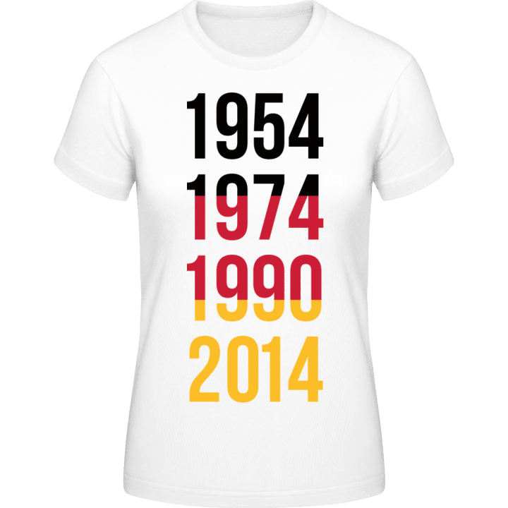 1954 1974 1990 2014 Camiseta de mujer contain pic