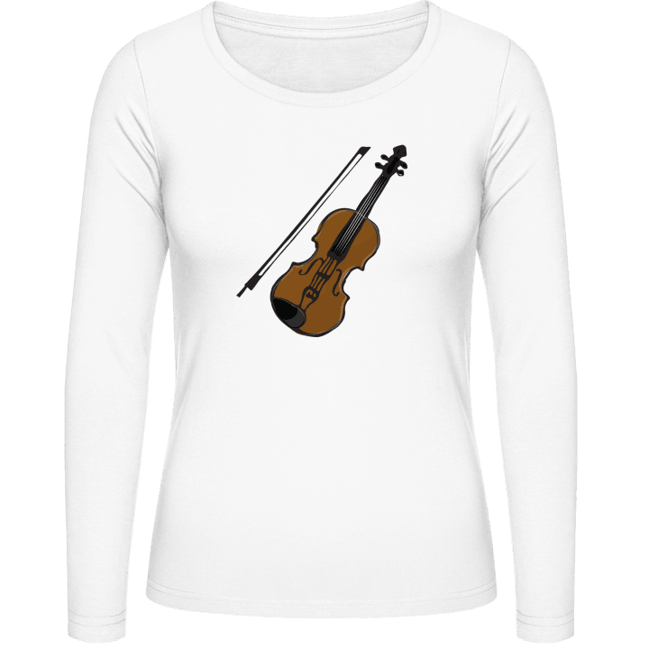 Violin Illustration T-shirt à manches longues pour femmes contain pic