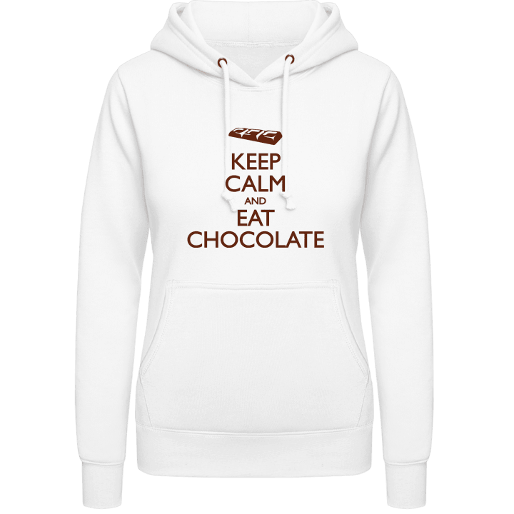 Keep calm and eat Chocolate Sudadera con capucha para mujer contain pic
