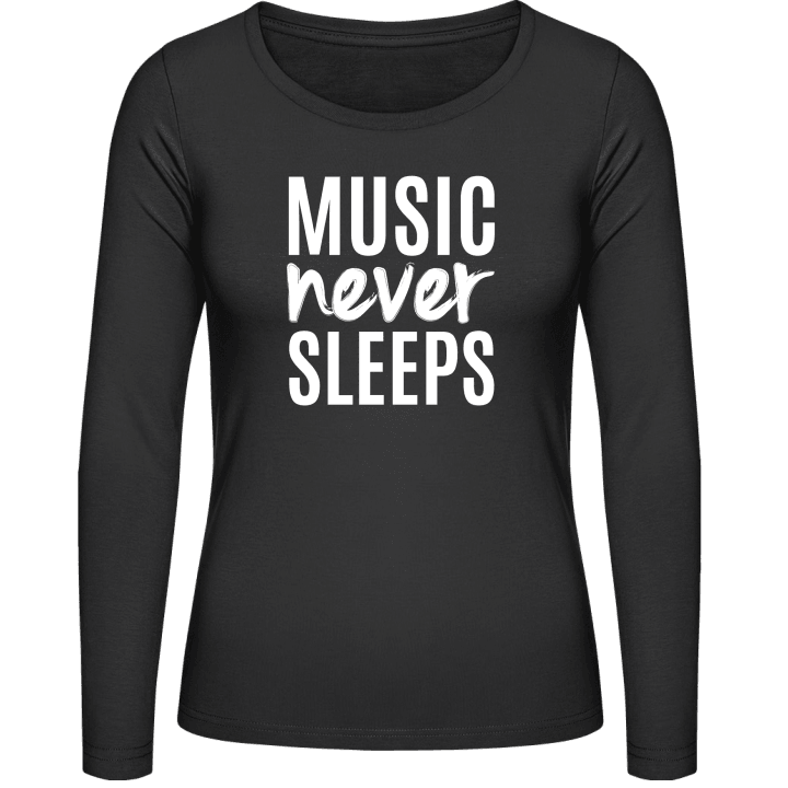 Music Never Sleeps Langermet skjorte for kvinner contain pic