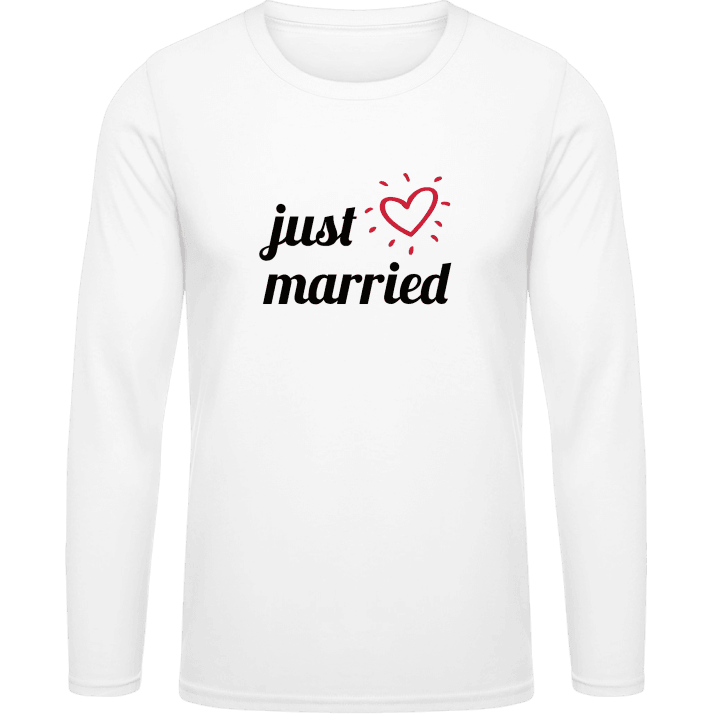 Just Married Heart Langermet skjorte contain pic