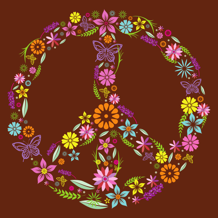 Peace Sign with Flowers Women T-Shirt 0 image