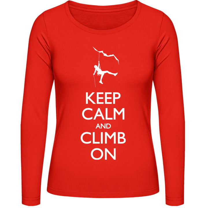 Keep Calm and Climb on Vrouwen Lange Mouw Shirt contain pic