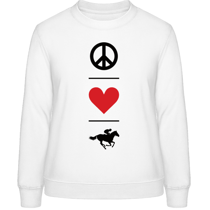 Peace Love Horse Racing Sweatshirt för kvinnor contain pic