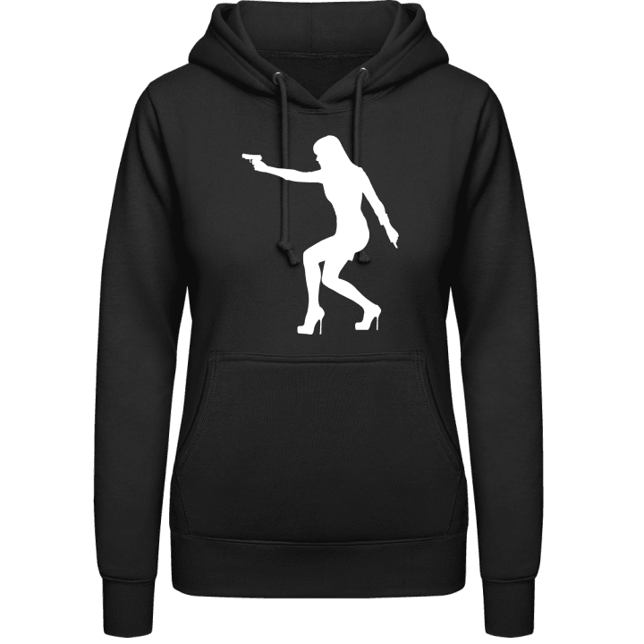 Sexy Shooting Woman On High Heels Women Hoodie contain pic