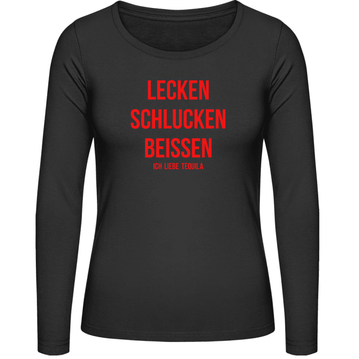 Lecken Schlucken Beissen Tequila T-shirt à manches longues pour femmes contain pic