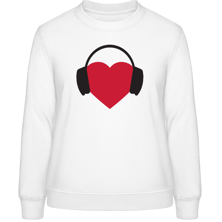Heart With Headphones Sweatshirt för kvinnor contain pic