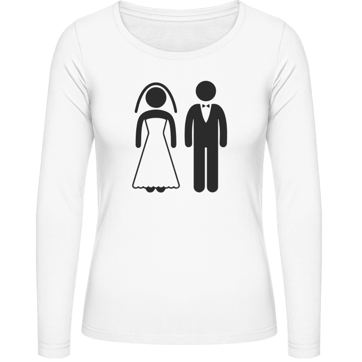 Groom And Bride T-shirt à manches longues pour femmes contain pic