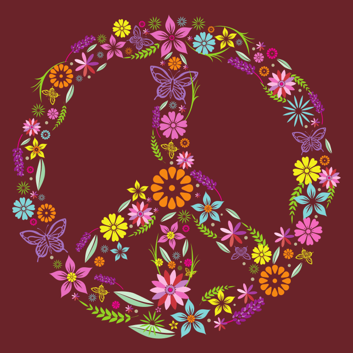 Peace Sign with Flowers Baby Strampler 0 image