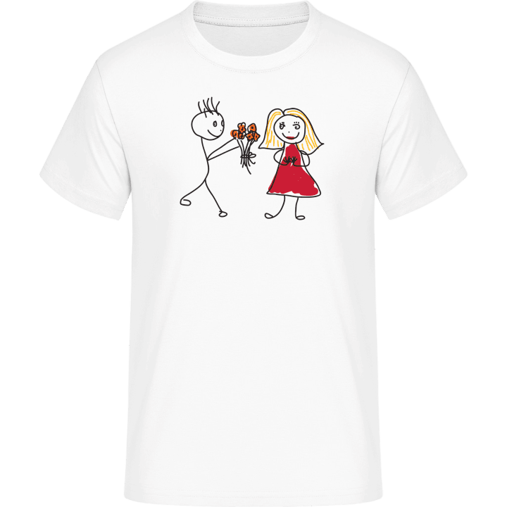 Couple in Love with Flowers Comic T-Shirt 0 image