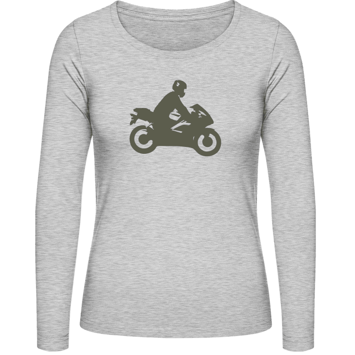 Motorcyclist Silhouette Langermet skjorte for kvinner 0 image
