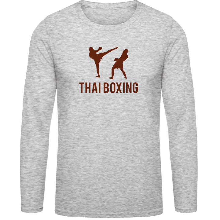 Thai Boxing Silhouette Langarmshirt contain pic