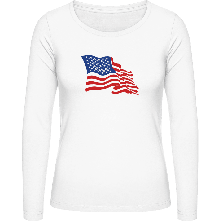 Stars And Stripes USA Flag Langermet skjorte for kvinner contain pic
