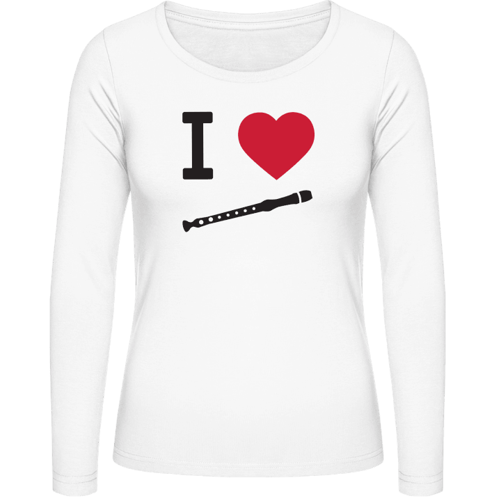 I Heart Recorder Langermet skjorte for kvinner contain pic