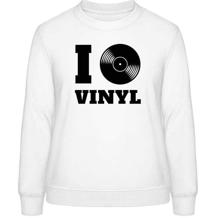 I Love Vinyl Frauen Sweatshirt contain pic