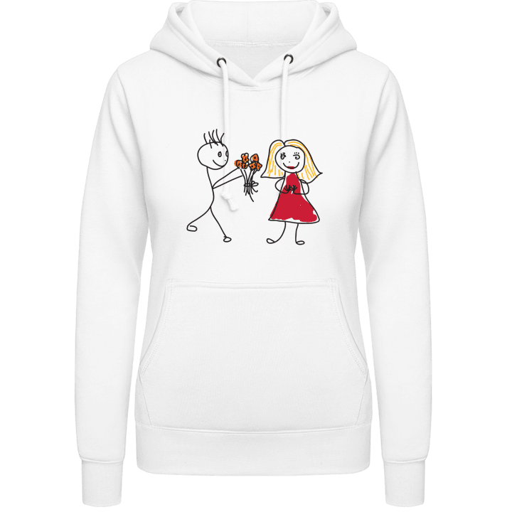 Couple in Love with Flowers Comic Vrouwen Hoodie contain pic