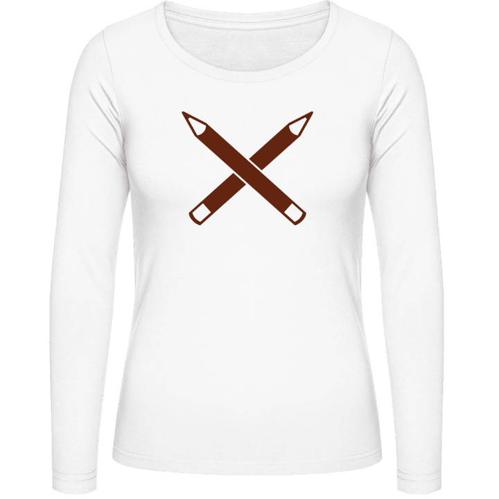 Crossed Pencils Langermet skjorte for kvinner contain pic