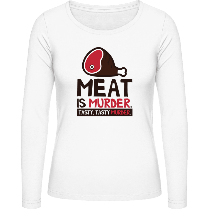 Meat Is Murder. Tasty, Tasty Murder. T-shirt à manches longues pour femmes contain pic