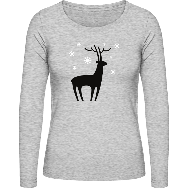 Xmas Deer with Snow Vrouwen Lange Mouw Shirt 0 image