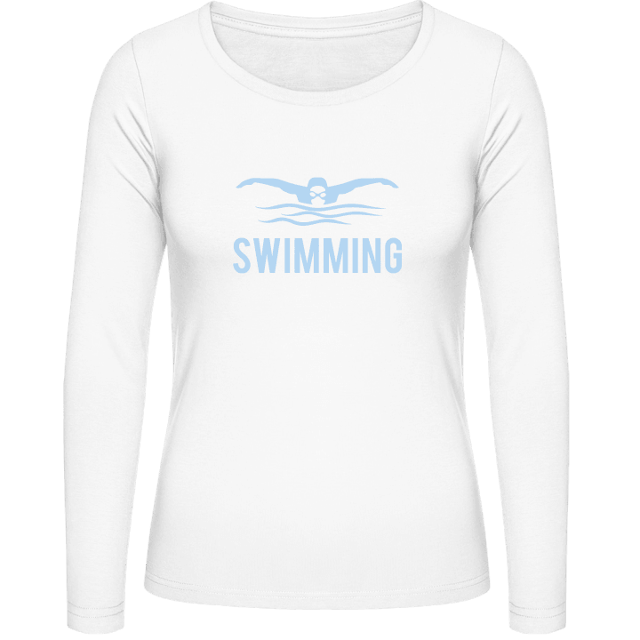 svømming Silhouette Langermet skjorte for kvinner contain pic