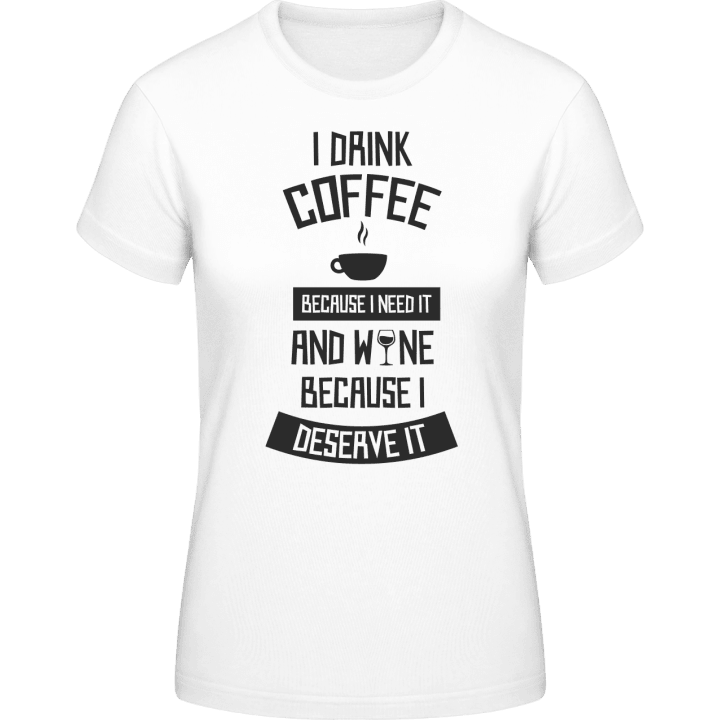I Drink Coffee And Wine T-shirt för kvinnor contain pic