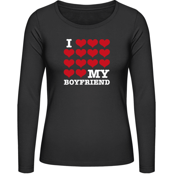 I Love My Boyfriend Langermet skjorte for kvinner contain pic