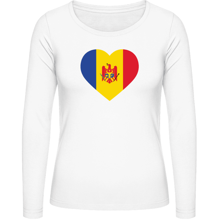 Moldova Heart Flag Frauen Langarmshirt contain pic