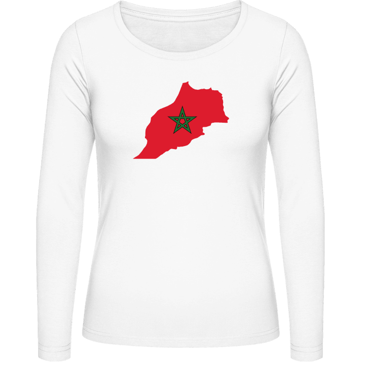 Marocco Map Langermet skjorte for kvinner contain pic