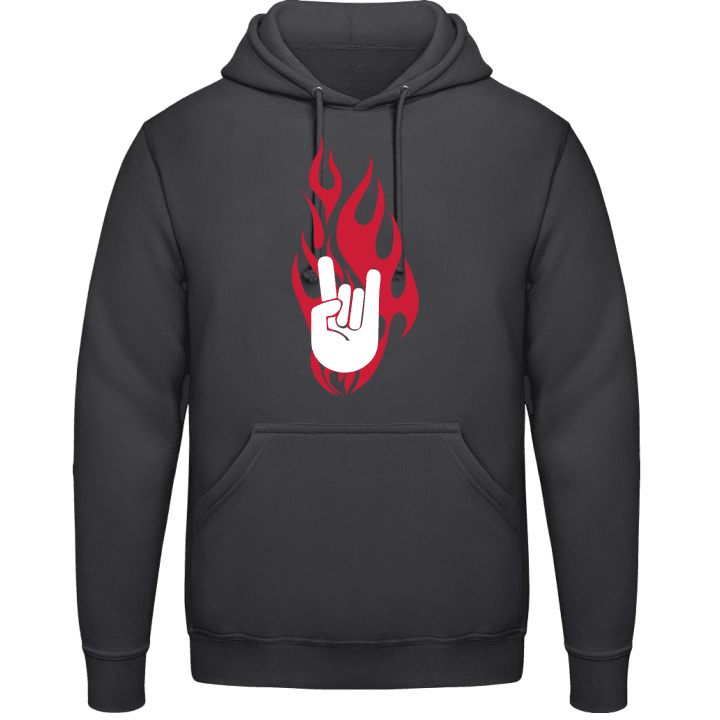Rock On Hand in Flames Hoodie contain pic