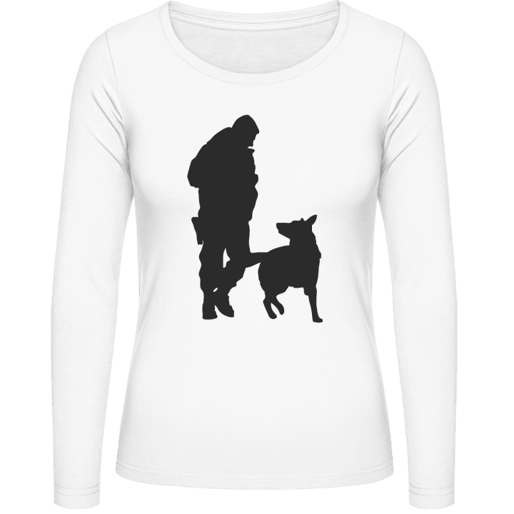 Police Dog Vrouwen Lange Mouw Shirt contain pic