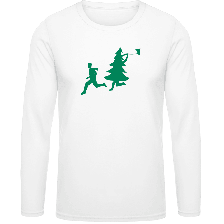 Christmas Tree Attacks Man With Ax Camicia a maniche lunghe 0 image