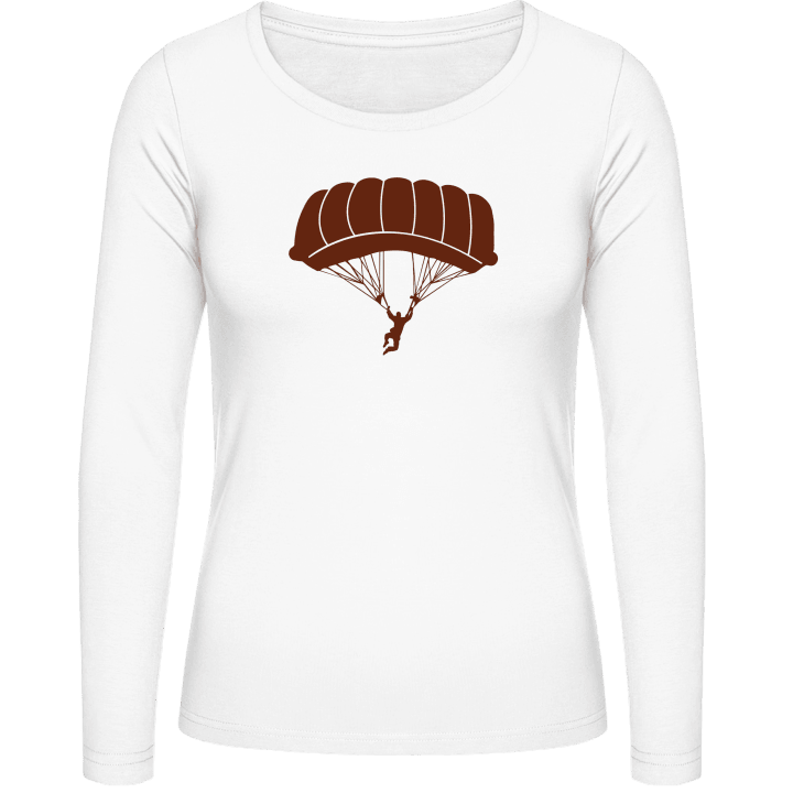 Skydiver Silhouette Camisa de manga larga para mujer contain pic