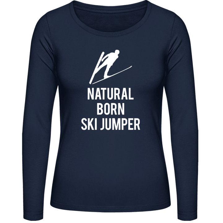 Natural Born Ski Jumper Vrouwen Lange Mouw Shirt contain pic