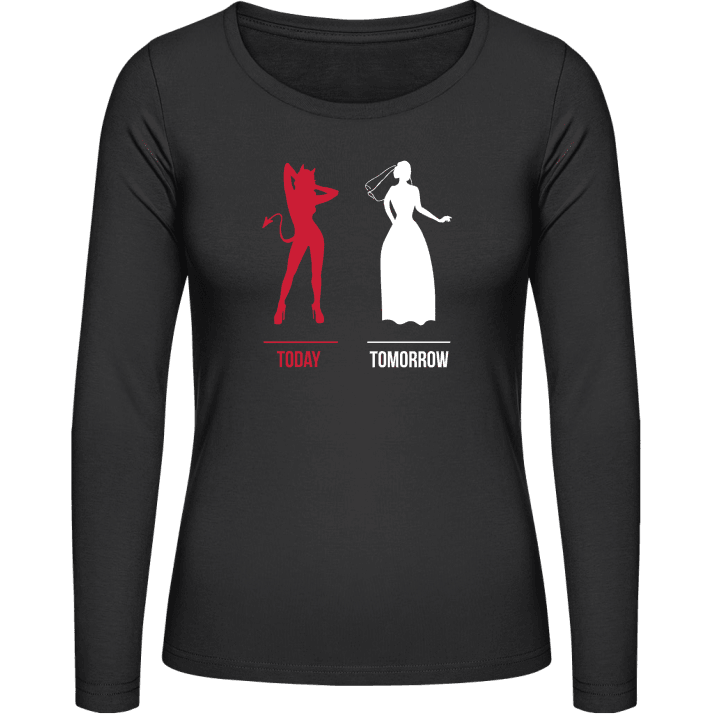 Naughty Bride Today Tomorrow T-shirt à manches longues pour femmes contain pic