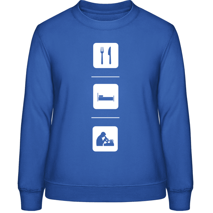 Eat Sleep Chemistry Frauen Sweatshirt contain pic