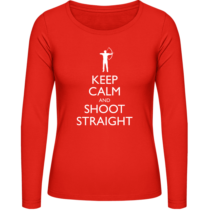 Keep Calm And Shoot Straight Langermet skjorte for kvinner contain pic